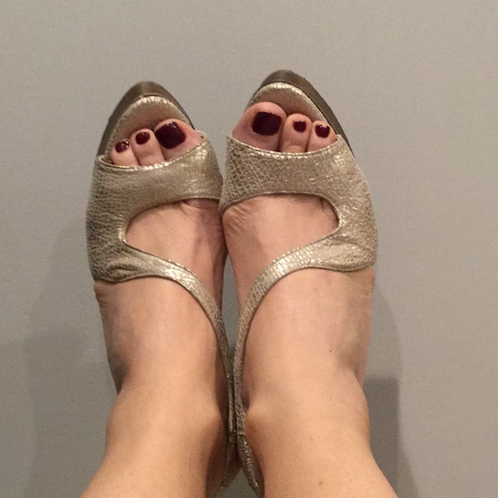 Strappy slightly sparkly sling backs